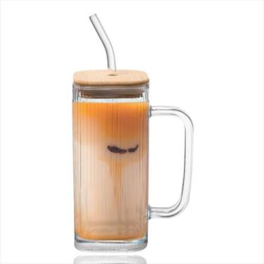 Imagem de Caneca De Vidro Graffiato Com Tampa E Canudo 290 Ml - Haüskraft