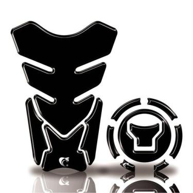 Imagem de Kit Protetor Tanque Adesivo Moto Honda Acima 2018 Preto Neutro - Cobra