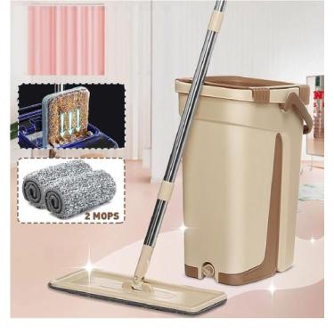 Imagem de Rodo Flat Mop E Balde Lava E Seca Profissional Com 2 Refil - New