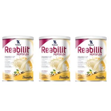 Imagem de 3 Latas - Reabilit Peptiflex 400g Baunilha - Nuteral