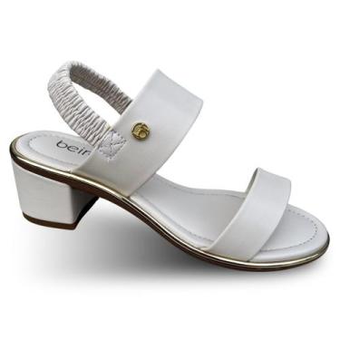 Imagem de Sandália Feminina Beira Rio Salto Quadrado Baixo Confortável Calce Fác