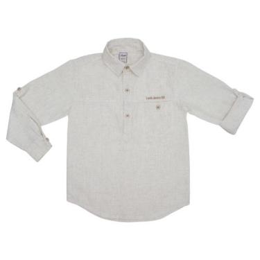 Imagem de Camisa Infantil Look Jeans Bata Linho Bege, 4