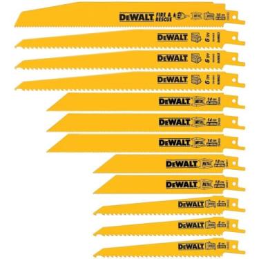 Imagem de DEWALT Reciprocating Saw Blades, Bi-Metal Set with Case, 12-Piece (DW4892)