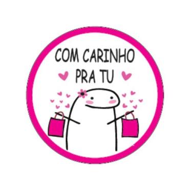 Imagem de 50 Etiquetas Adesivas  Com Carinho Pra Tu  Flork  Adesivos Recebidos  