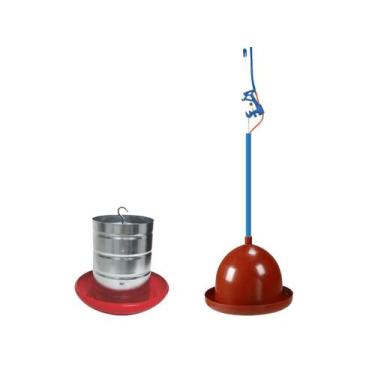 Imagem de Comedouro Galvanizado Aves 5kg+ Bebedouro Pendular Opusplast