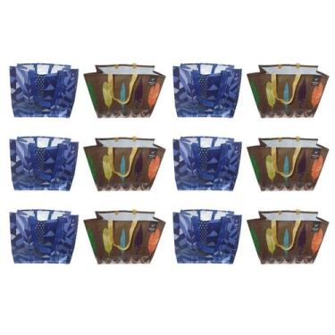 Imagem de 12 Sacolas de Ráfia Ecobag Retornável Grande 39x44x22cm B4u