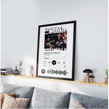 Imagem de Quadro Decorativo 30x40cm Personalizado Spotify Branco - Gueds Store