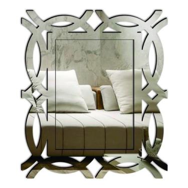 Imagem de Espelho Decorativo Veneziano Sala Quarto 79x92 3871 - CREATUS, prata