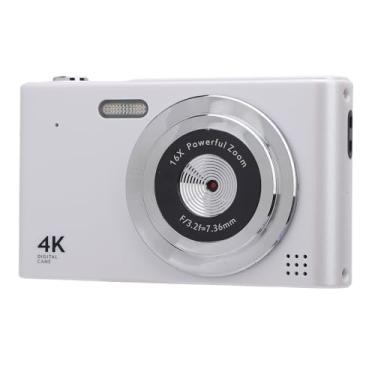 Imagem de Câmera Digital, Câmera de Vídeo Pequena 4K 48MP Com Tela IPS de 2,4 Polegadas, Zoom Digital 16X, Flash, Câmera Compacta para Estudantes Adolescentes (WHITE)