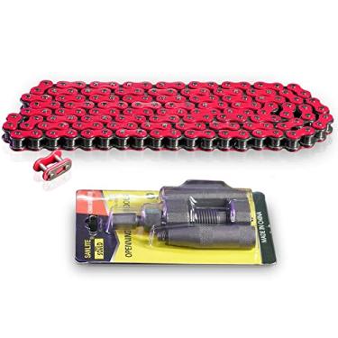 Imagem de CLEO Corrente de Motocicleta 420 + Disjuntor de Corrente, Corrente de Rolo Padrão 420 Corrente de Transmissão Resistente de 140 Links para 50Cc 70Cc 90Cc 110Cc 125Cc Dirt Pit Bike Atv Quad Go Kart Sco