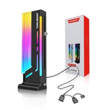 Imagem de COOLMOON, SUPORTE PARA PLACA DE VÍDEO (GPU) VERTICAL GH2 ARGB 5V 3 PINOS - PRETA