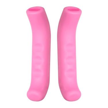 Imagem de HARFINGTON 1 par de capa de alavanca de freio de bicicleta de silicone protetor de manete de freio antiderrapante capa de proteção de manípulo de freio para ciclismo de mountain road bike, rosa