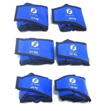 Imagem de Kit Caneleira Peso Tornozeleira 0,500G 1Kg 2Kg Treinar Perna - Nattho 