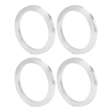 Imagem de INFINAUTO Anéis centralizados no cubo da roda do carro OD 110,1 mm para ID 87,1 mm eixo central de rodas amortecedores Hubrings liga de alumínio tom prata durável