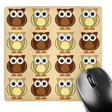 Imagem de 3dRose LLC Mouse pad 20,3 x 20,3 x 0,63 cm, estampa de coruja marrom fofa marrom (mp_28535_1)