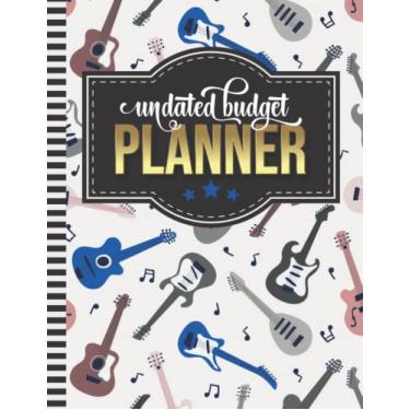 Imagem de Undated Budget Planner: Large 8.5x11 / Weekly Monthly / 12 Month Log/Financial Organizer/Christmas - New Year Gift For Money Saver/Red Blue Gray ... - Music Note Art Pattern Theme Cover