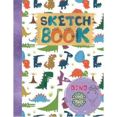 Imagem de Sketch Book: Dinosaurs Blank Notebook for Drawing, Writing, Painting or Doodling for Kids (110 Pages, 8.5 x 11 Inches) Sketch Book Dinosaur Cover