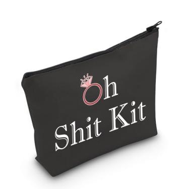 Imagem de LEVLO Kit engraçado de despedida de solteira, bolsa de presente para chá de noiva, bolsa de maquiagem, festa de casamento, bolsa de cosméticos para dama de honra, bolsa de maquiagem, Kit Oh Shit