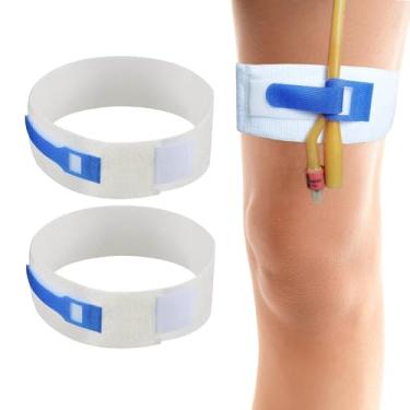 Imagem de Foley Suporte para cateter urinário, suporte de tubo de cateter, antiderrapante, antiirritação, aderência de silicone, pacote com 2 (50,8 cm de comprimento x 5 cm de largura)