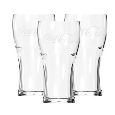 Imagem de Jogo 3 Copos Coca-Cola Vidro Transparente Contour 470ml - Nadir