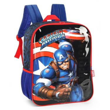Imagem de Mochila De Costas Infantil Escolar Passeio Capitão America