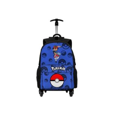 Imagem de Kit Mochila Com Carrinho + Lancheira Térmica + Estojo Personalizado Pe