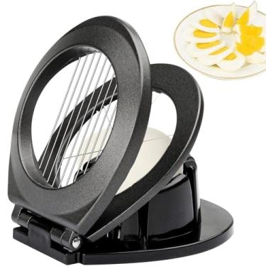 Imagem de Cortador de ovos para ovos cozidos, alumínio resistente para ovos, morango, cogumelo, fruta macia, fio de aço inoxidável com 3 estilos de fatiar