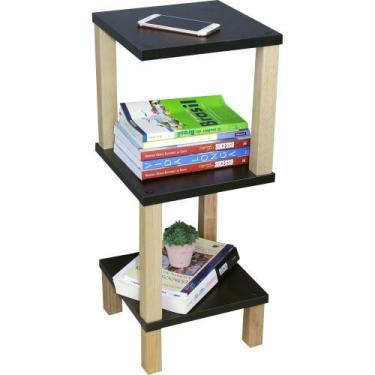 Imagem de Mesa de Cabeceira Montantes 26x26x64 Preta - EVOLUKIT