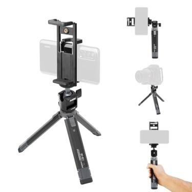 Imagem de AMBITFUL Suporte de mini tripé GT-07, tripé de viagem, com cabeça esférica de 360°, suporte de sapata fria, parafuso de 1/4 polegada para câmera DSLR de vídeo/filmadora/câmera de ação de celular,