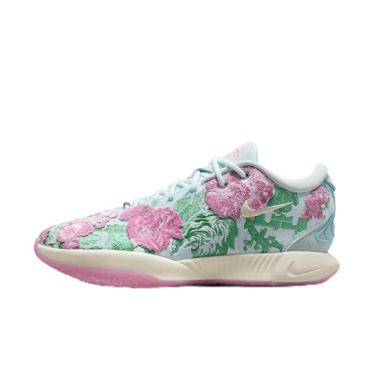 Imagem de Tênis de basquete premium Lebron XXI (FV7275-401, azul glacial/verde estádio), Azul gelo/verde estádio/rosa além, 41