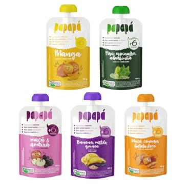 Imagem de Kit 5 Papinha Organica Prática Papapá - Sabores Variados - 100g cada