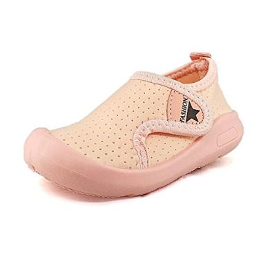 Imagem de Tênis aquático de malha respirável para bebês, meninos, meninas, leve, antiderrapante, praia, piscina, Rosa, 18