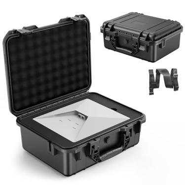 Imagem de Anautin Starlink Mini Case, Ip67 À Prova D'Água, Capa Rígida À Prova D'Água, Compatível Com Starlink Mini Dish Kit, Espuma De Corte De Precisão Para Starlink Mini, Suporte, Adaptador De Tubo, Fonte