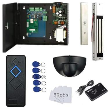 Imagem de MENGQI-CONTROL Sistemas De Controle De Acesso De 1 Porta Compatíveis Com Código De Incêndio Com Alarme De Incêndio Para Acionar Fechadura Magnética De Abertura Automática De Porta, Caixa De Alimenta