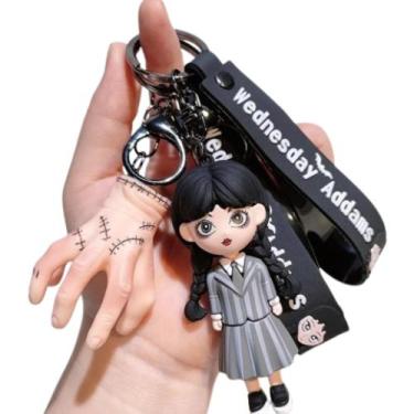 Imagem de Kit Chaveiro Família Addams Mãozinha Wandinha Chave Carro Bolsa Presen