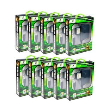 Imagem de Kit com 10 carregadores para celular micro usb V8 X-Cell