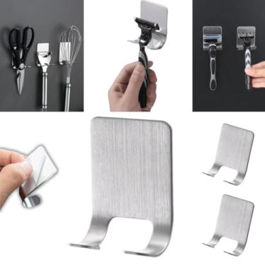 Imagem de KIT 5 GANCHO INOX SUPORTE Parede Adesivo Pendurar Universal Multiuso SEM FUROS VERTICAL CROMADO CABIDEIRO PENDURAR ORGANIZADOR (5)