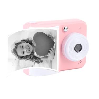 Imagem de Câmera de Impressão Instantânea para Meninas, Câmera de Vídeo Digital HD 1080p, Câmera Fotográfica de Impressão Instantânea 48MP Selfie Com Tela Colorida de 2,4 Polegadas, (Rosa)