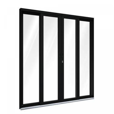 Imagem de Porta de Alumínio de Correr 215x200cm 4 Folhas com Vidro Liso Lucasa A