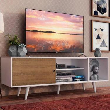 Imagem de Rack para Sala TV até 65 Polegadas com Pés Dubai Madesa 03, Branco/Rus