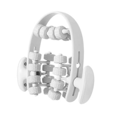 Imagem de harayaa Rolo de massageador de pernas rolos musculares convenientes Equipamento exclusivo MASSAGEM de TECIDO de PROFUNIDADE 24 RODAS para FAMÍLIA de DA, Branco