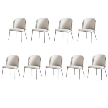 Imagem de Kit 9 Cadeiras Tay Para Sala de Jantar e Espaço Gourmet-Costas sintéti