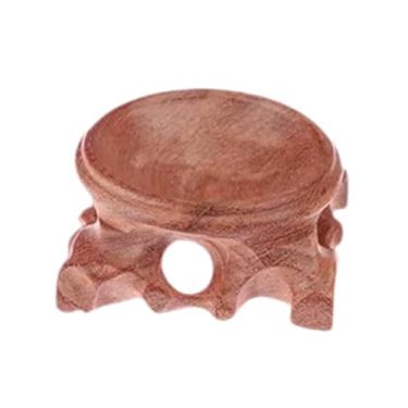 Imagem de Dynwave Base de ovo de madeira, pequeno, ornamento artesanal, suporte de ovo de esfera, cano de pedra da esfera de esfera, para decoração de bola de pedra de, 3.5cmx2.5cm