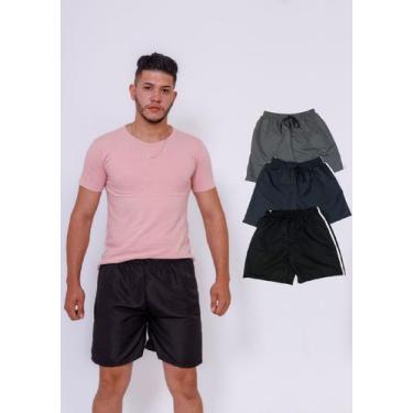 Imagem de Kit Com 3 Bermudas Tactel Básica Masculino Adulto - WJU JEANS, G, Colo