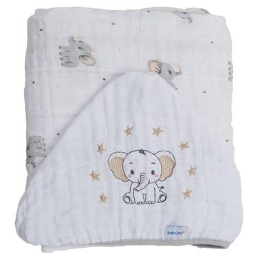 Imagem de Toalha Soft Bordada 80 cm x 90 cm Baby Joy, elefante