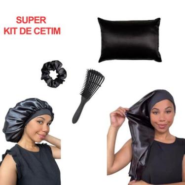 Imagem de Anny Beleza Kit Super Cetim Touca de Cetim Gigante Toca de Cetim Longa