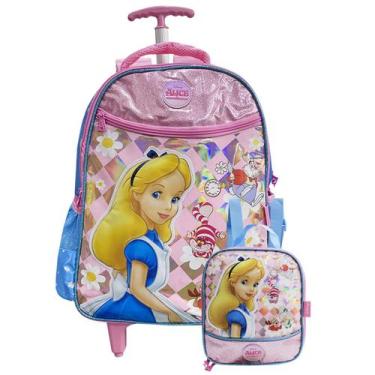 Imagem de Mochila Escolar Alice No País Das Maravilhas Com Rodas e Lancheira Tér