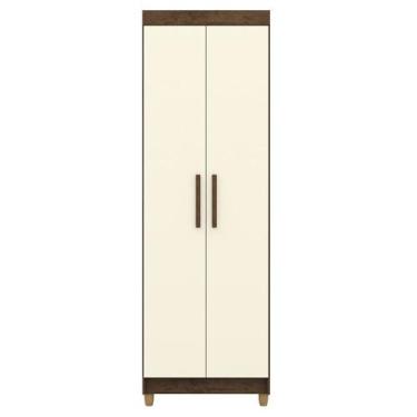 Imagem de Armario Multiuso 2 Portas 60 cm LIN 10045 Imbuia Champanhe VLR - Milan