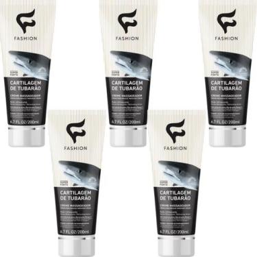 Imagem de Creme Massageador Fashion Cartilagem de Tubarão Bisnaga 200ml Kit 5 Un
