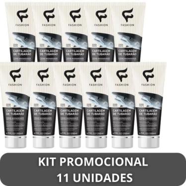 Imagem de Creme Massageador Fashion Cartilagem de Tubarão Bisnaga 200ml Kit 11 U